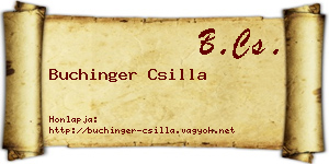 Buchinger Csilla névjegykártya